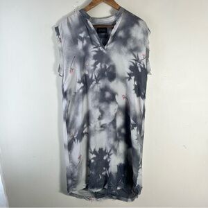 RACHEL COMEY 100% Silk Tunic Gray White Japanese Landscape Size 2 Small Artsy